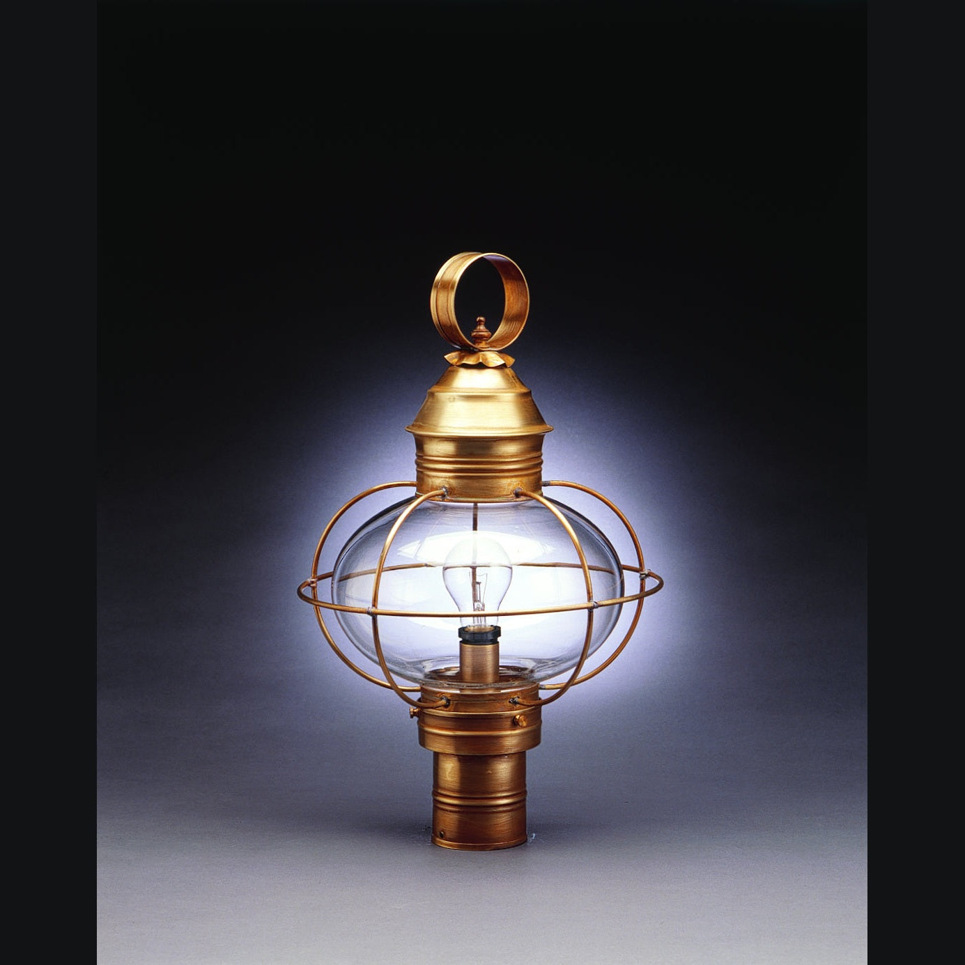 Northeast Lantern - 2543-AB-MED-CLR - One Light Post Mount - Onion - Antique Brass