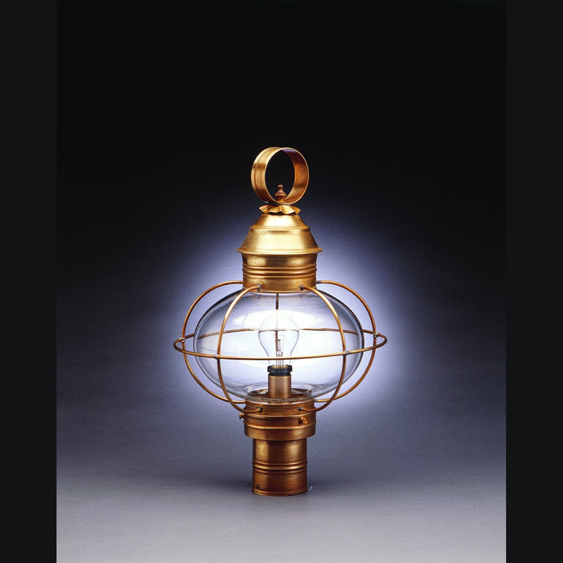 Northeast Lantern - 2543-AB-MED-CLR - One Light Post Mount - Onion - Antique Brass