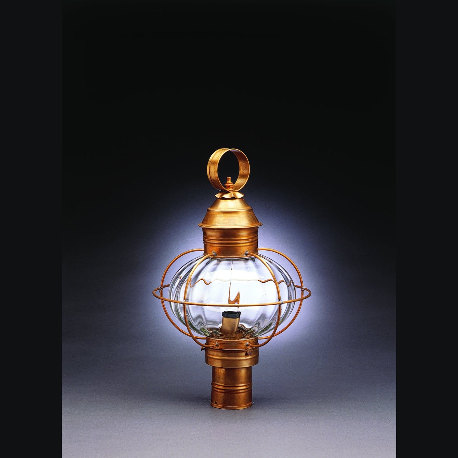 Northeast Lantern - 2543-AB-MED-OPT - One Light Post Mount - Onion - Antique Brass
