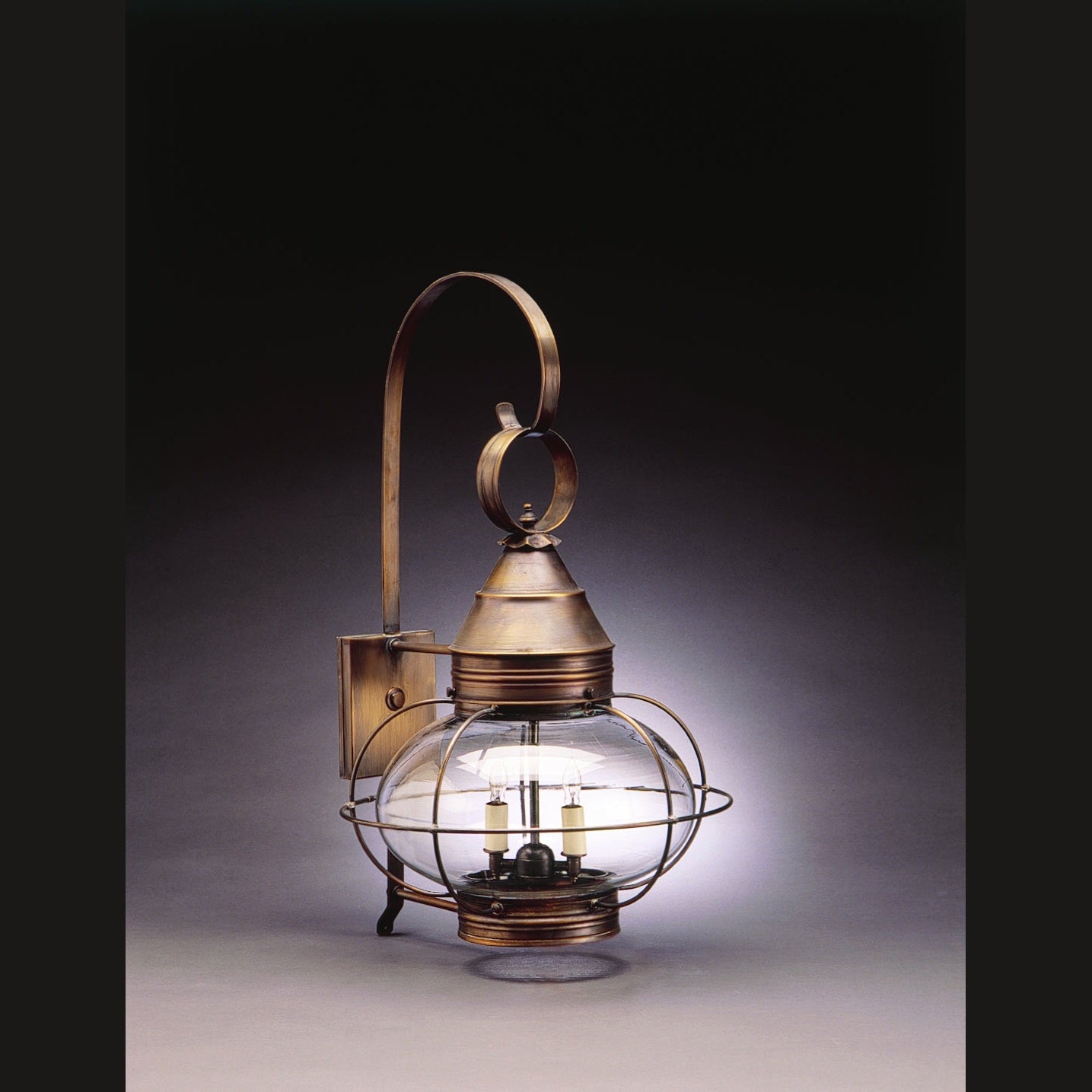 Northeast Lantern - 2571-DAB-LT2-CLR - Two Light Wall Mount - Onion - Dark Antique Brass