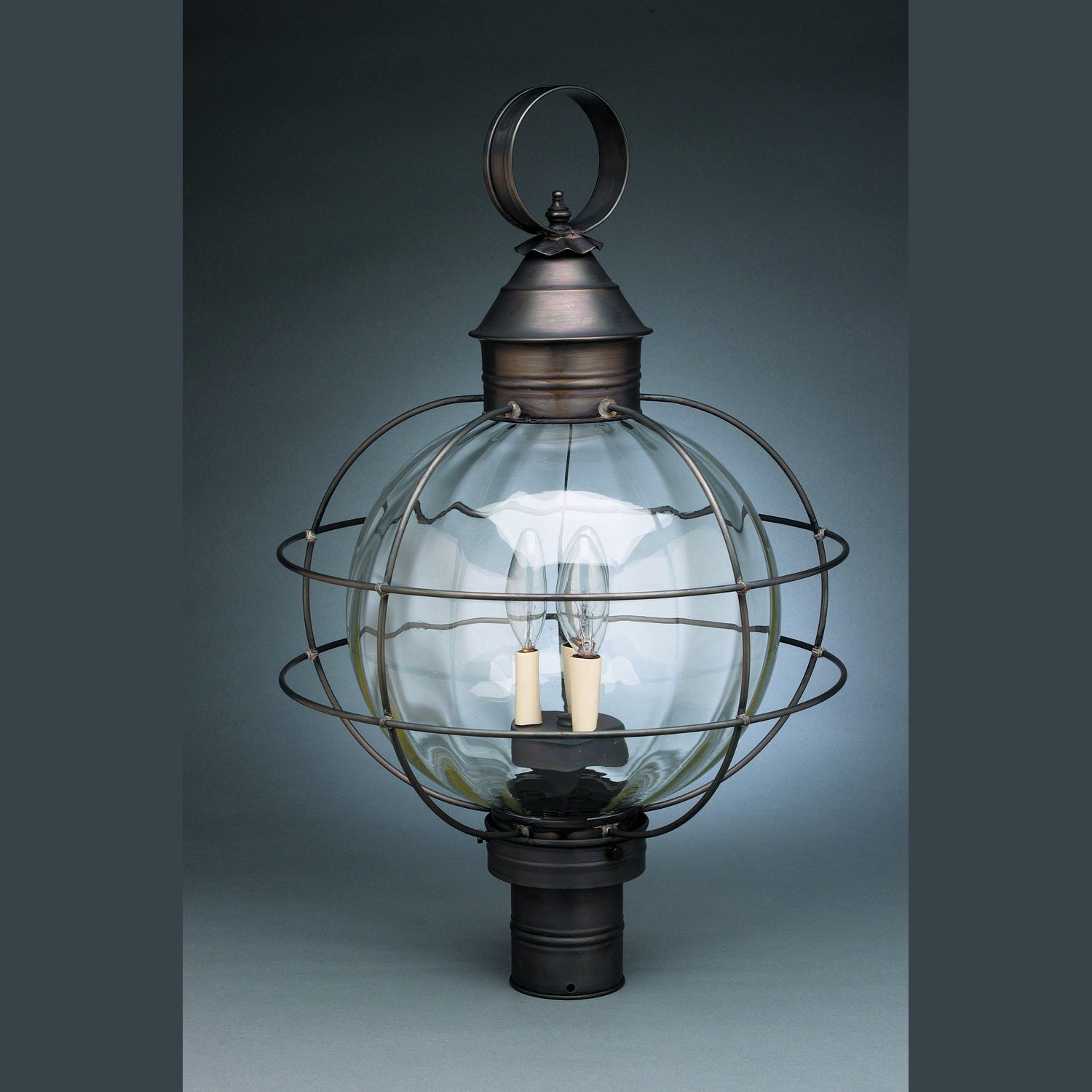 Northeast Lantern - 2853-DB-LT3-OPT - Three Light Post Mount - Round Onion - Dark Brass