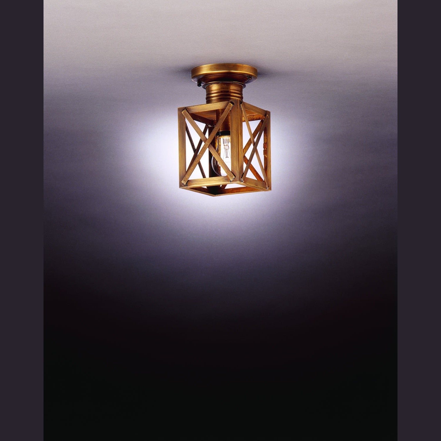 Northeast Lantern - 5014-AB-MED-CLR - One Light Flush Mount - Suffolk - Antique Brass