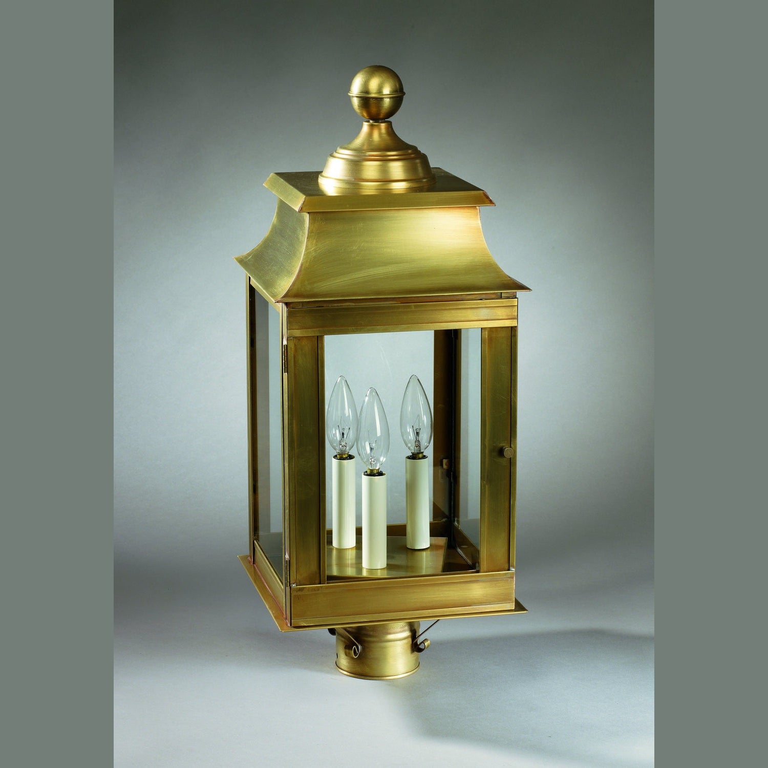 Northeast Lantern - 5633-AB-LT3-CLR - Three Light Post Mount - Concord - Antique Brass