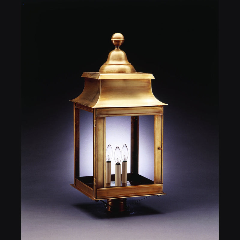 Northeast Lantern - 5653-AB-LT3-CLR - Three Light Post Mount - Concord - Antique Brass