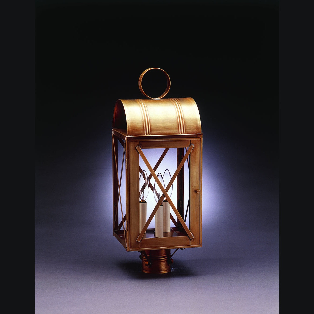 Northeast Lantern - 6053-AB-LT3-CLR - Three Light Post Mount - Adams - Antique Brass