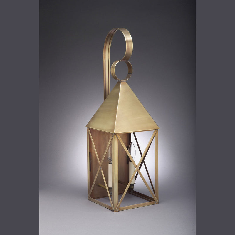 Northeast Lantern - 7051-AB-LT2-CLR - Two Light Wall Mount - York - Antique Brass