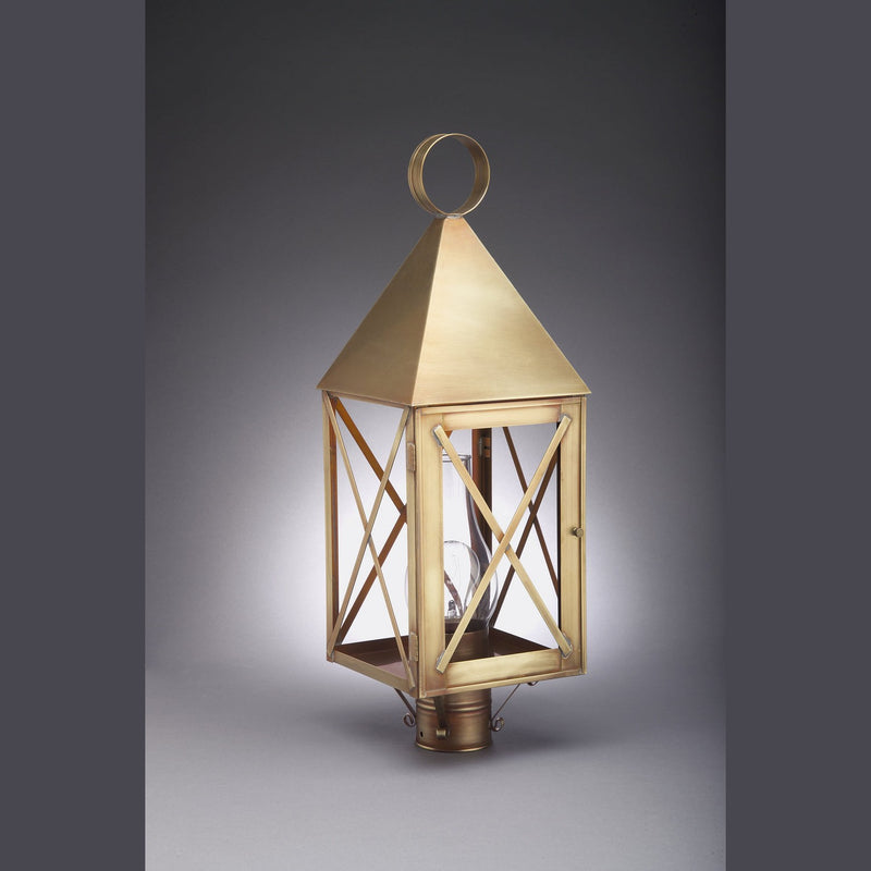 Northeast Lantern - 7053-AB-CIM-CLR - One Light Post Mount - York - Antique Brass