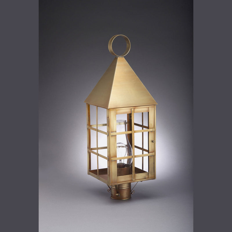 Northeast Lantern - 7153-AB-CIM-CLR - One Light Post Mount - York - Antique Brass
