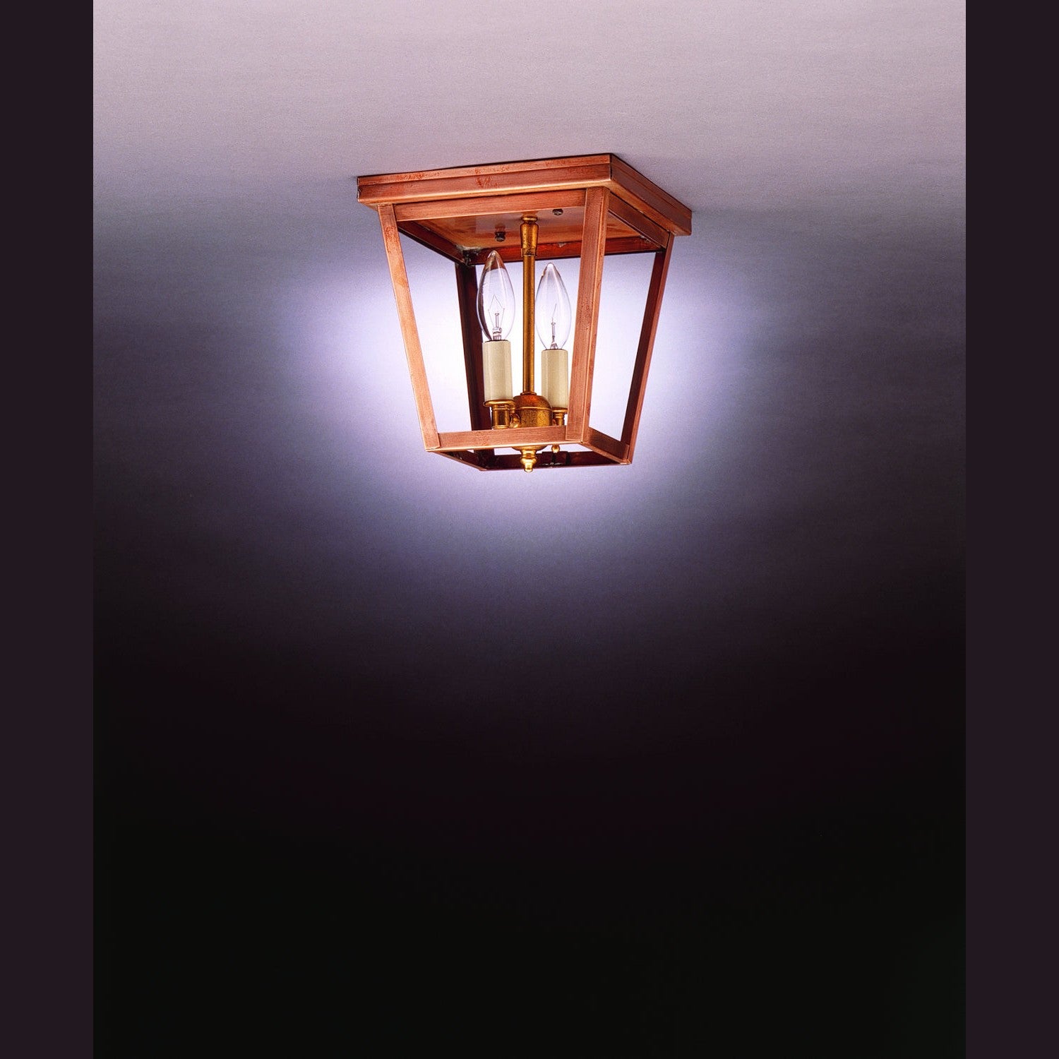 Northeast Lantern - 7324-AC-LT2-CLR - Two Light Flush Mount - Flush Mount - Antique Copper