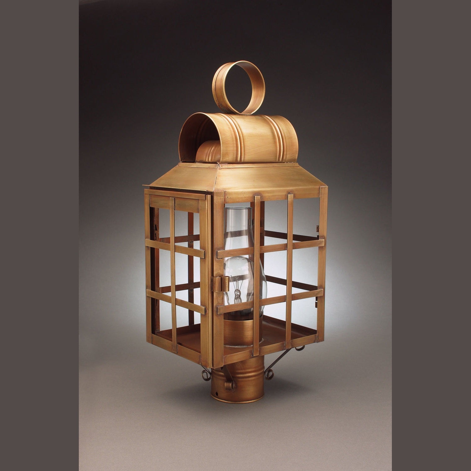 Northeast Lantern - 8133-AB-CIM-CLR - One Light Post Mount - Lynn - Antique Brass