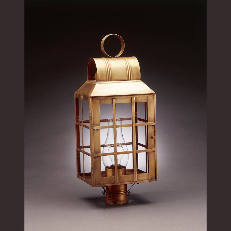Northeast Lantern - 8143-AB-CIM-CLR - One Light Post Mount - Lynn - Antique Brass