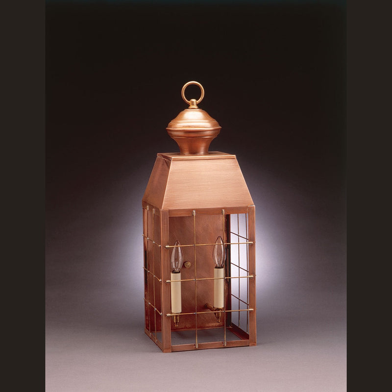 Northeast Lantern - 8351-AC-LT2-CLR - Two Light Wall Mount - Woodcliffe - Antique Copper