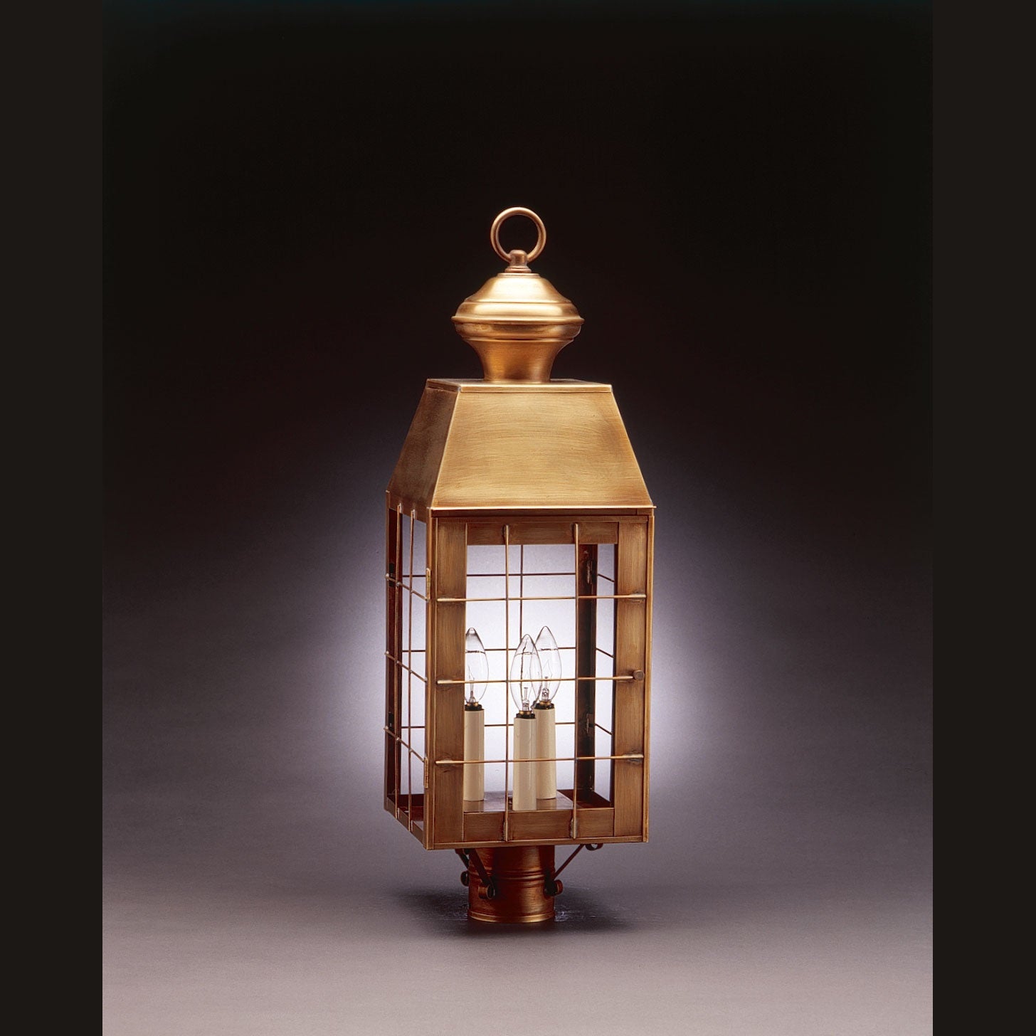 Northeast Lantern - 8353-AB-LT3-CLR - Three Light Post Mount - Woodcliffe - Antique Brass