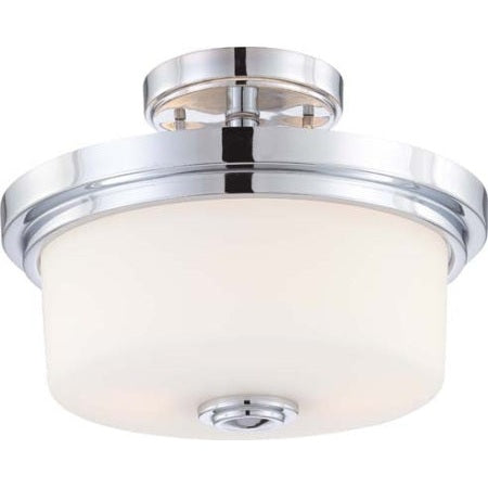 Nuvo Lighting - 60-4593 - Two Light Semi Flush Mount - Soho - Polished Chrome / Satin White