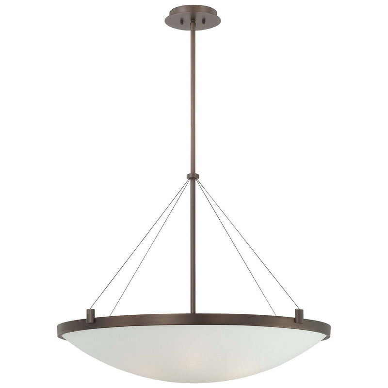 George Kovacs - P593-647 - Six Light Pendant - Suspended - Copper Bronze Patina