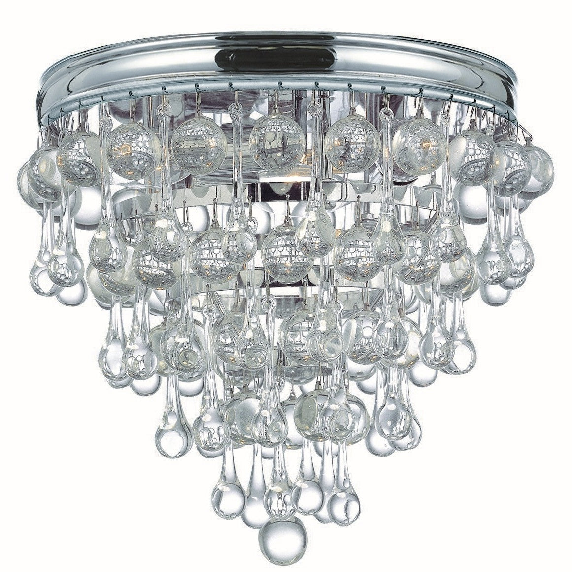 Crystorama - 135-CH - Three Light Flush Mount - Calypso - Polished Chrome