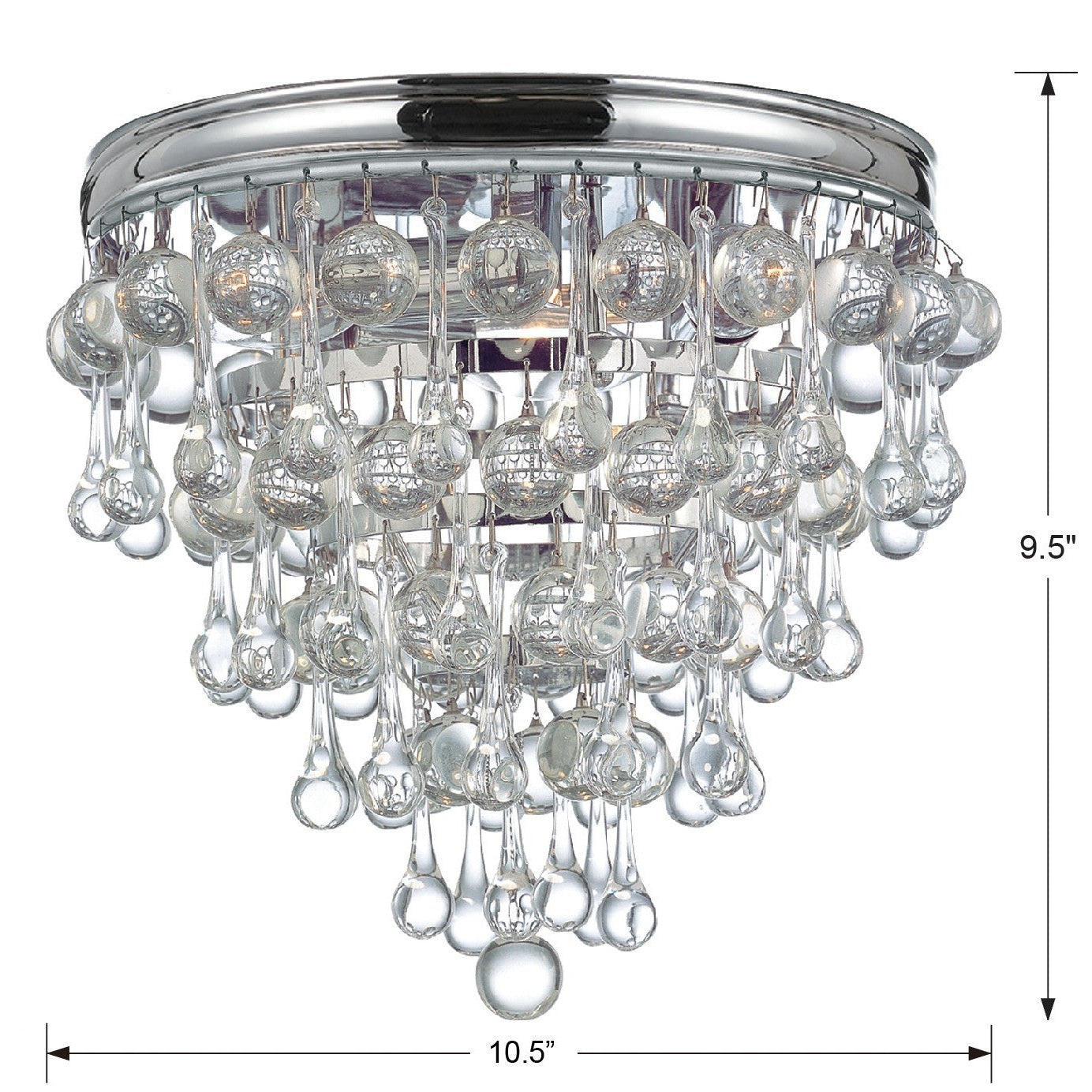 Crystorama - 135-CH - Three Light Flush Mount - Calypso - Polished Chrome