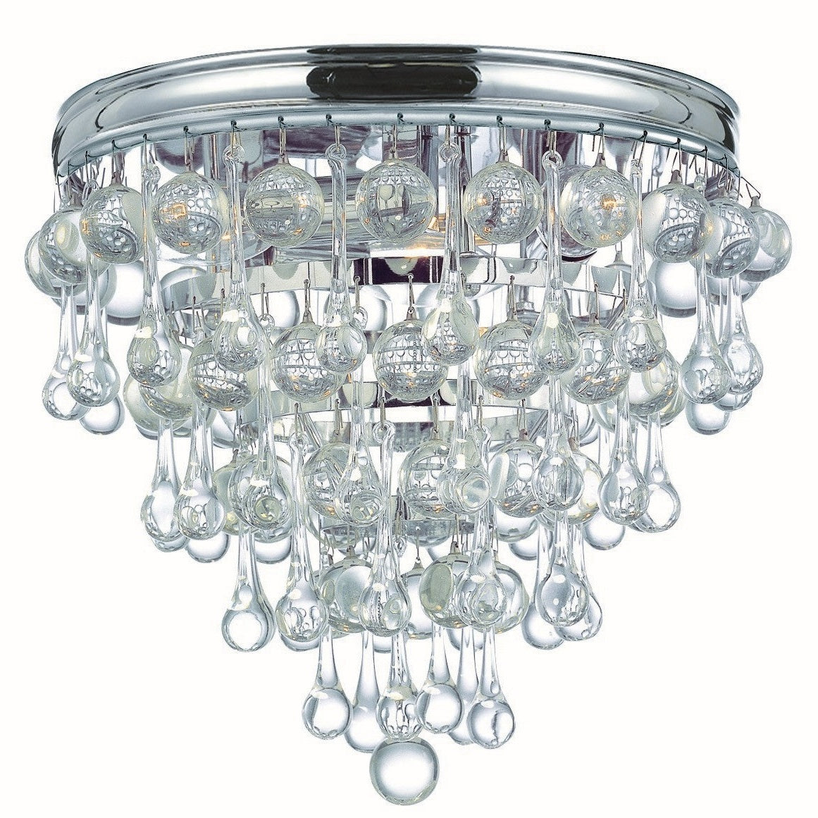 Crystorama - 135-CH - Three Light Flush Mount - Calypso - Polished Chrome