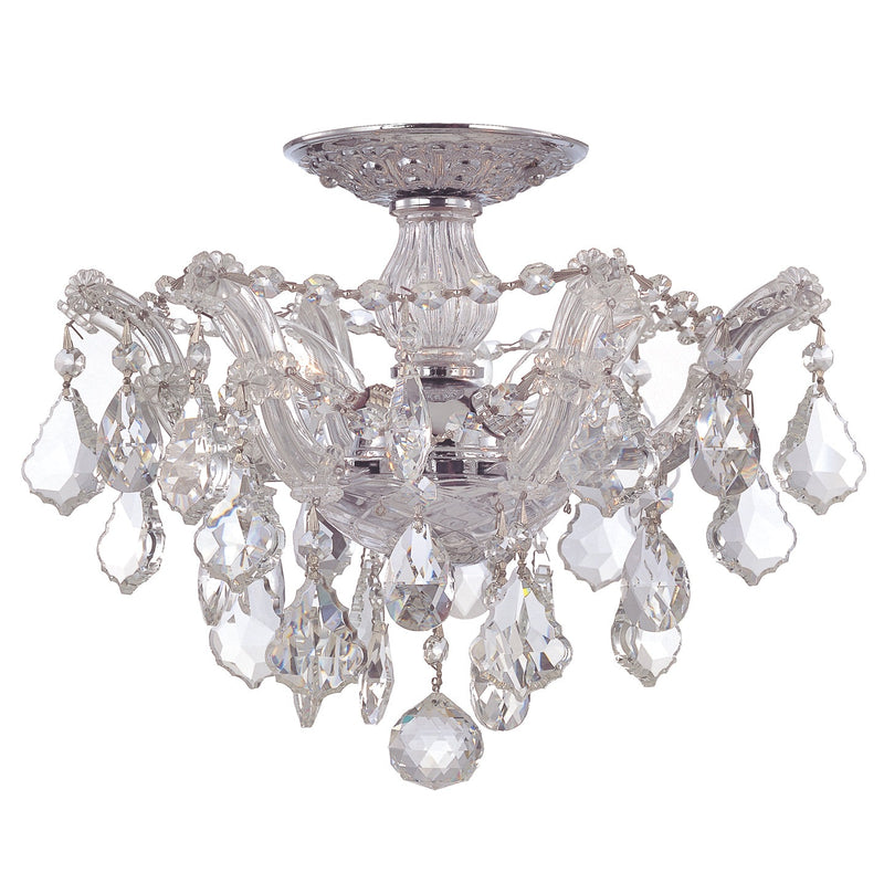 Crystorama - 4430-CH-CL-S - Three Light Semi Flush Mount - Maria Theresa - Polished Chrome
