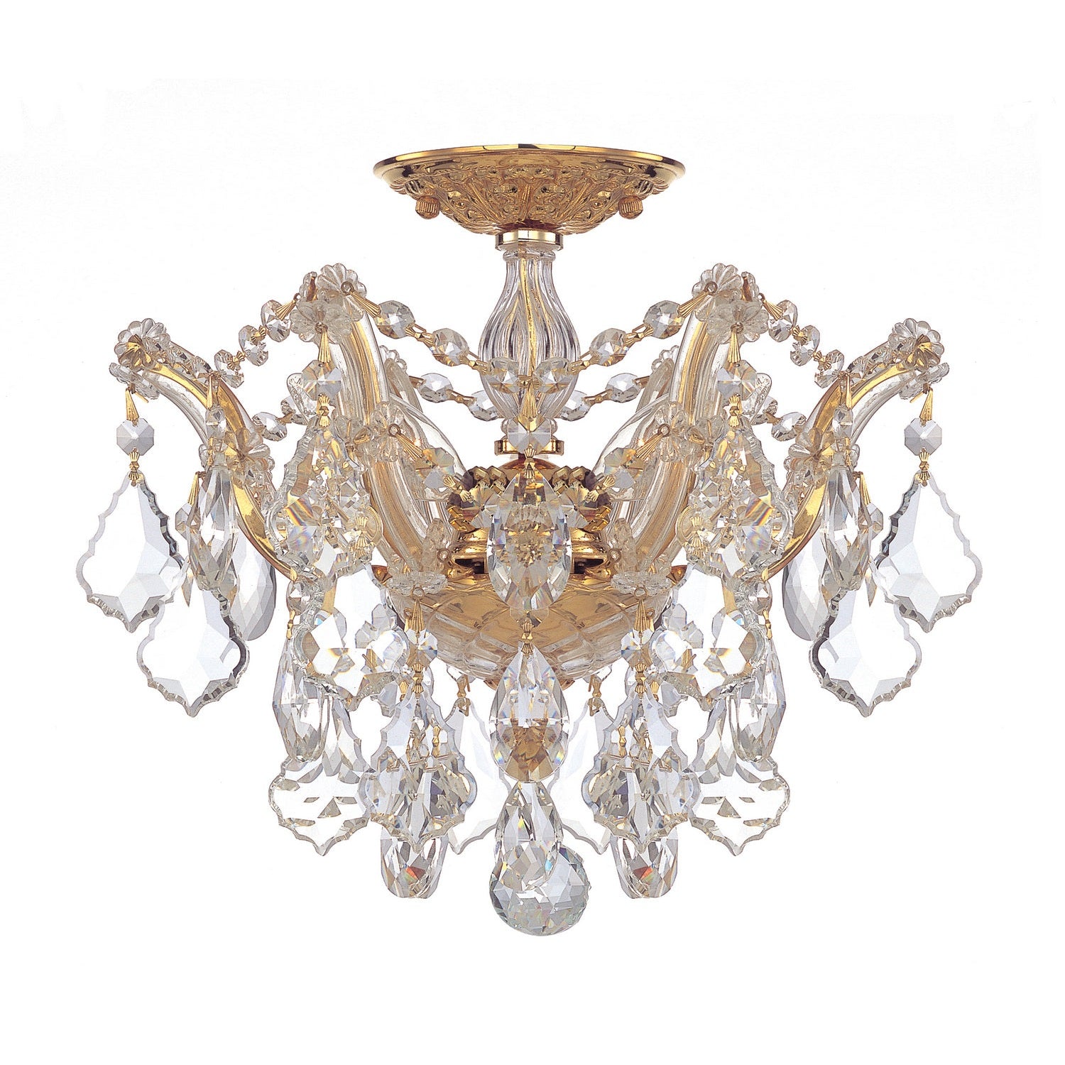 Crystorama - 4430-GD-CL-MWP - Three Light Semi Flush Mount - Maria Theresa - Gold