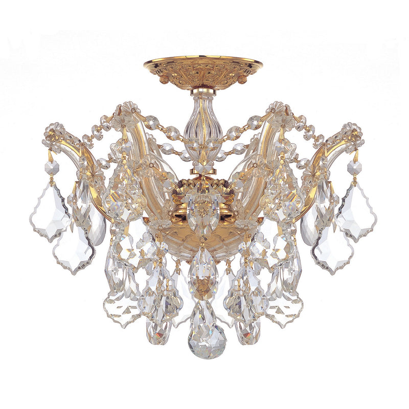 Crystorama - 4430-GD-CL-MWP - Three Light Semi Flush Mount - Maria Theresa - Gold