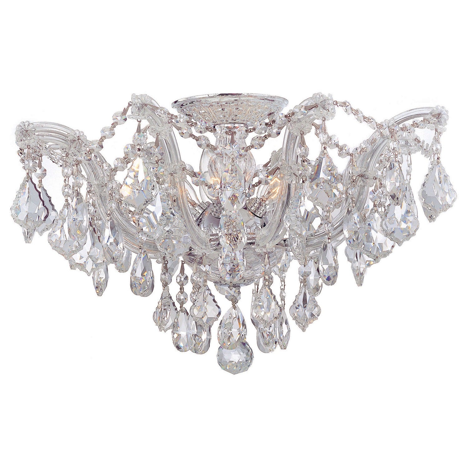 Crystorama - 4437-CH-CL-MWP - Five Light Semi Flush Mount - Maria Theresa - Polished Chrome