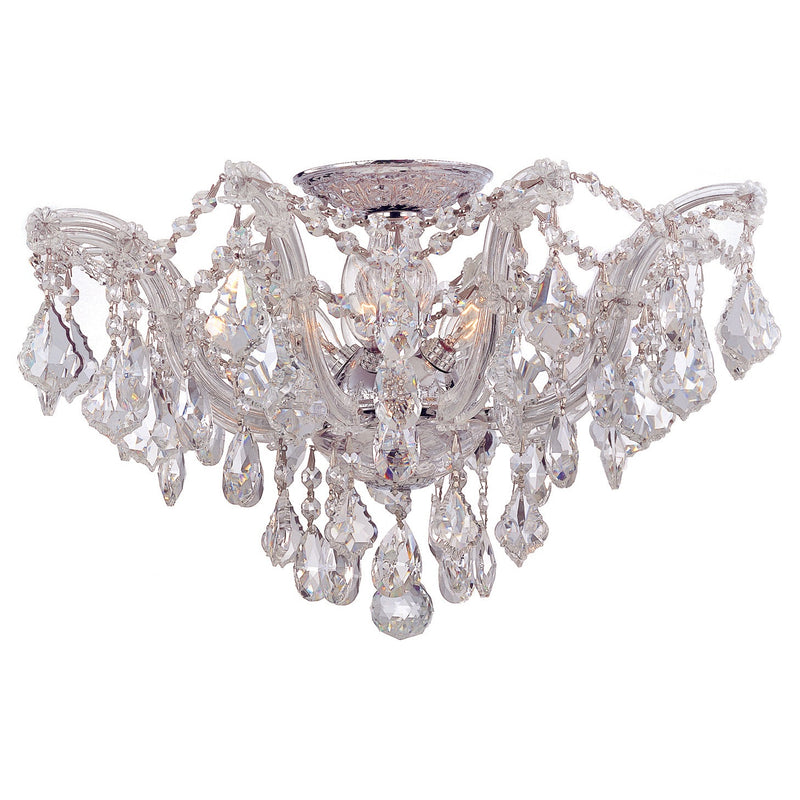 Crystorama - 4437-CH-CL-SAQ - Five Light Semi Flush Mount - Maria Theresa - Polished Chrome
