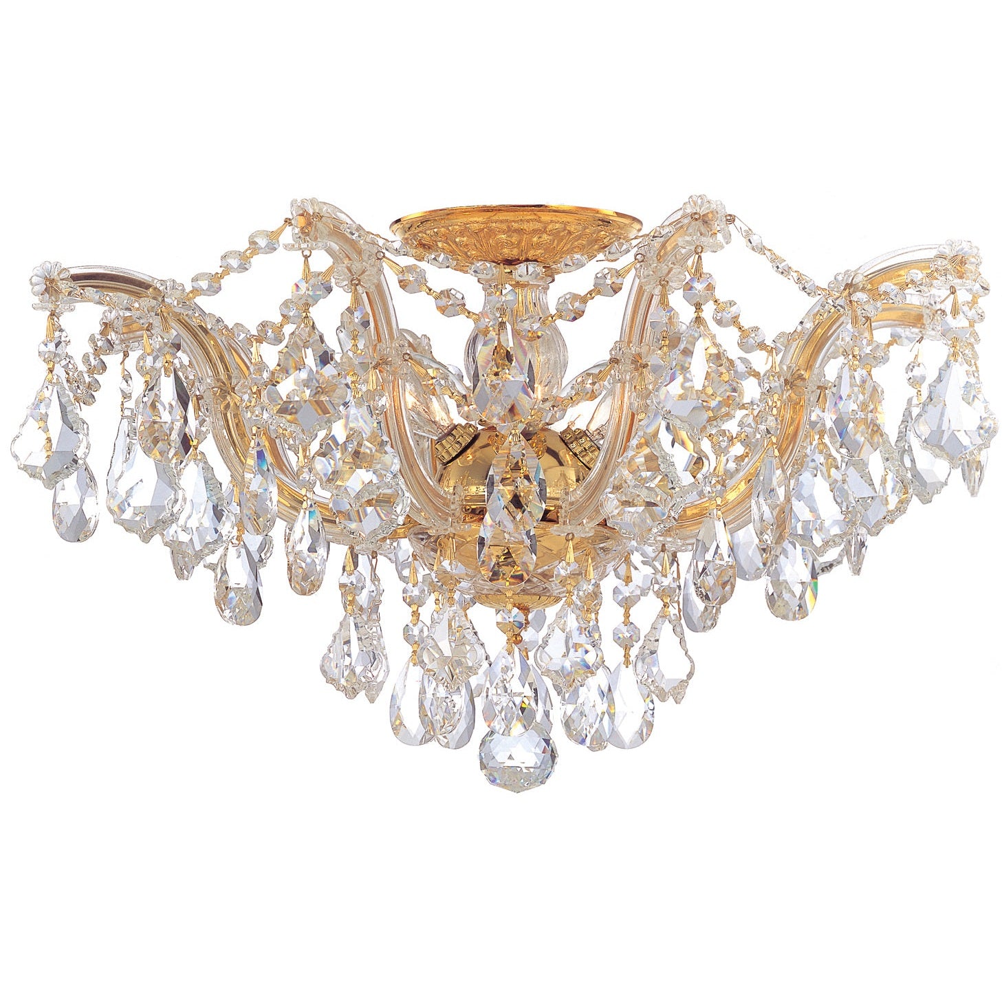 Crystorama - 4437-GD-CL-MWP - Five Light Semi Flush Mount - Maria Theresa - Gold
