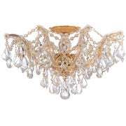 Crystorama - 4437-GD-CL-MWP - Five Light Semi Flush Mount - Maria Theresa - Gold