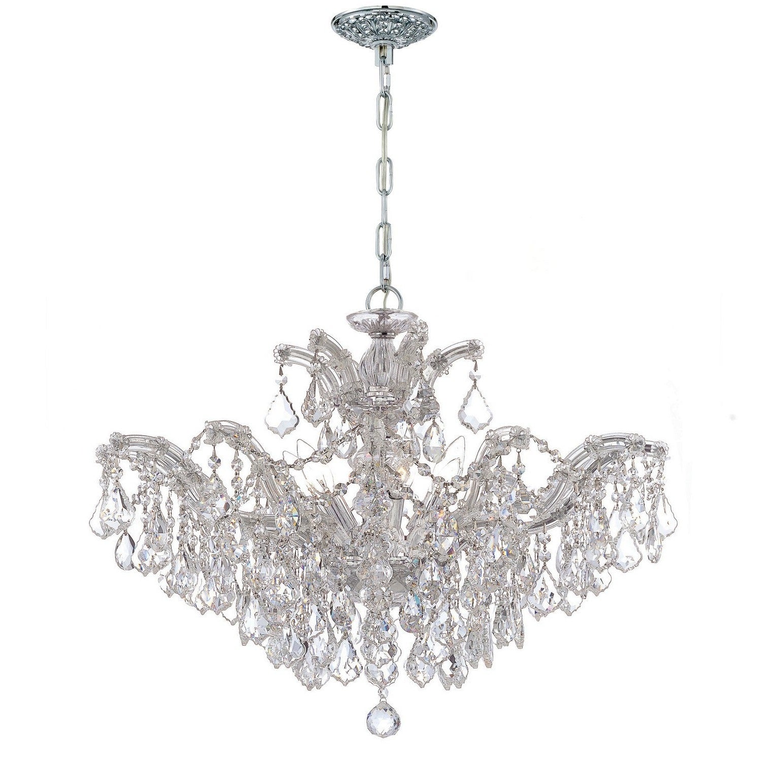 Crystorama - 4439-CH-CL-MWP - Six Light Chandelier - Maria Theresa - Polished Chrome
