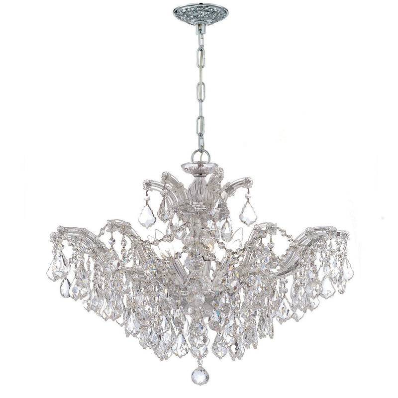 Crystorama - 4439-CH-CL-SAQ - Six Light Chandelier - Maria Theresa - Polished Chrome