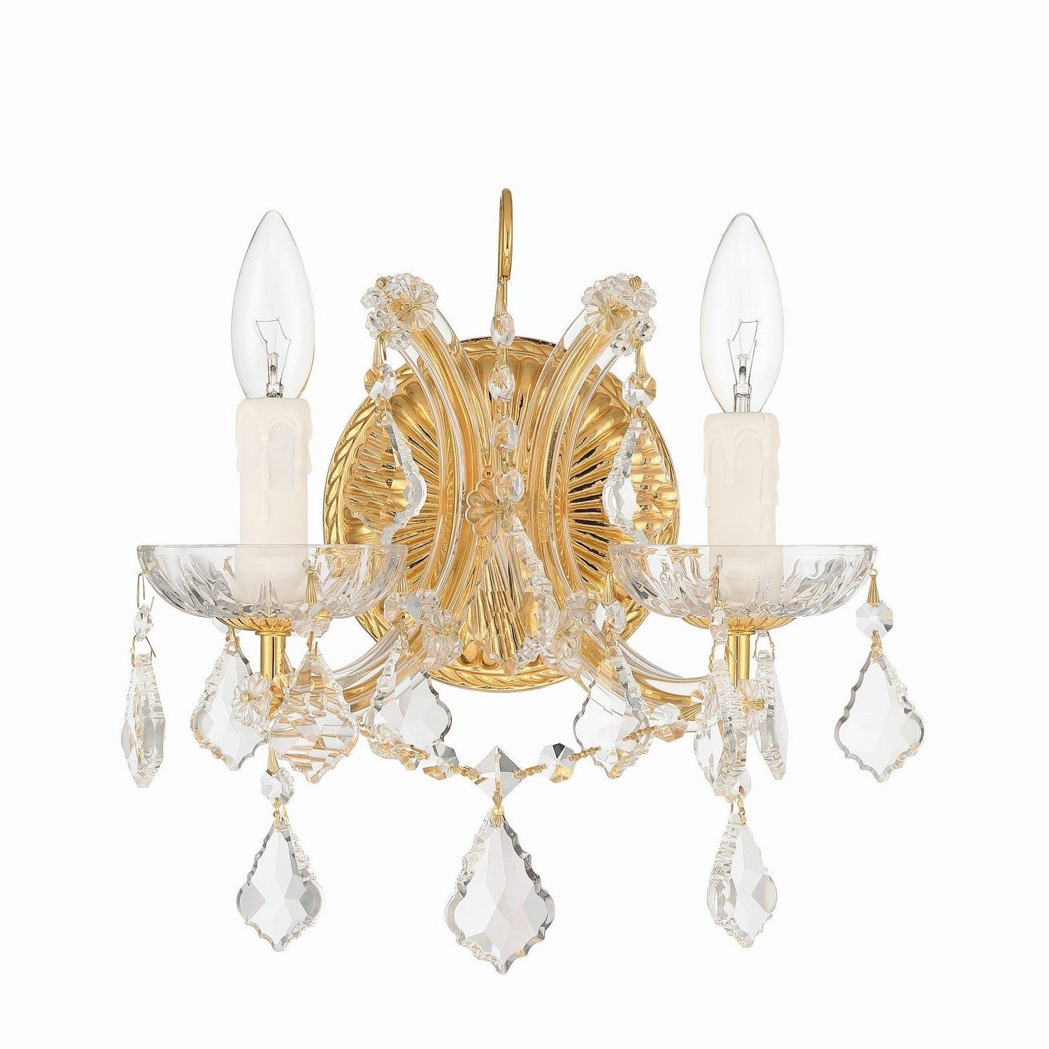 Crystorama - 4472-GD-CL-MWP - Two Light Wall Sconce - Maria Theresa - Gold