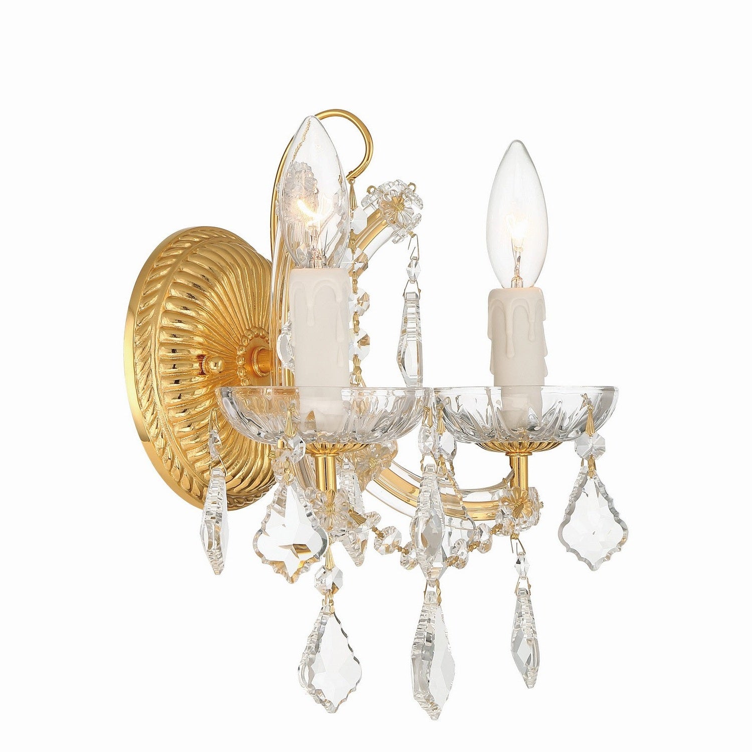 Crystorama - 4472-GD-CL-MWP - Two Light Wall Sconce - Maria Theresa - Gold