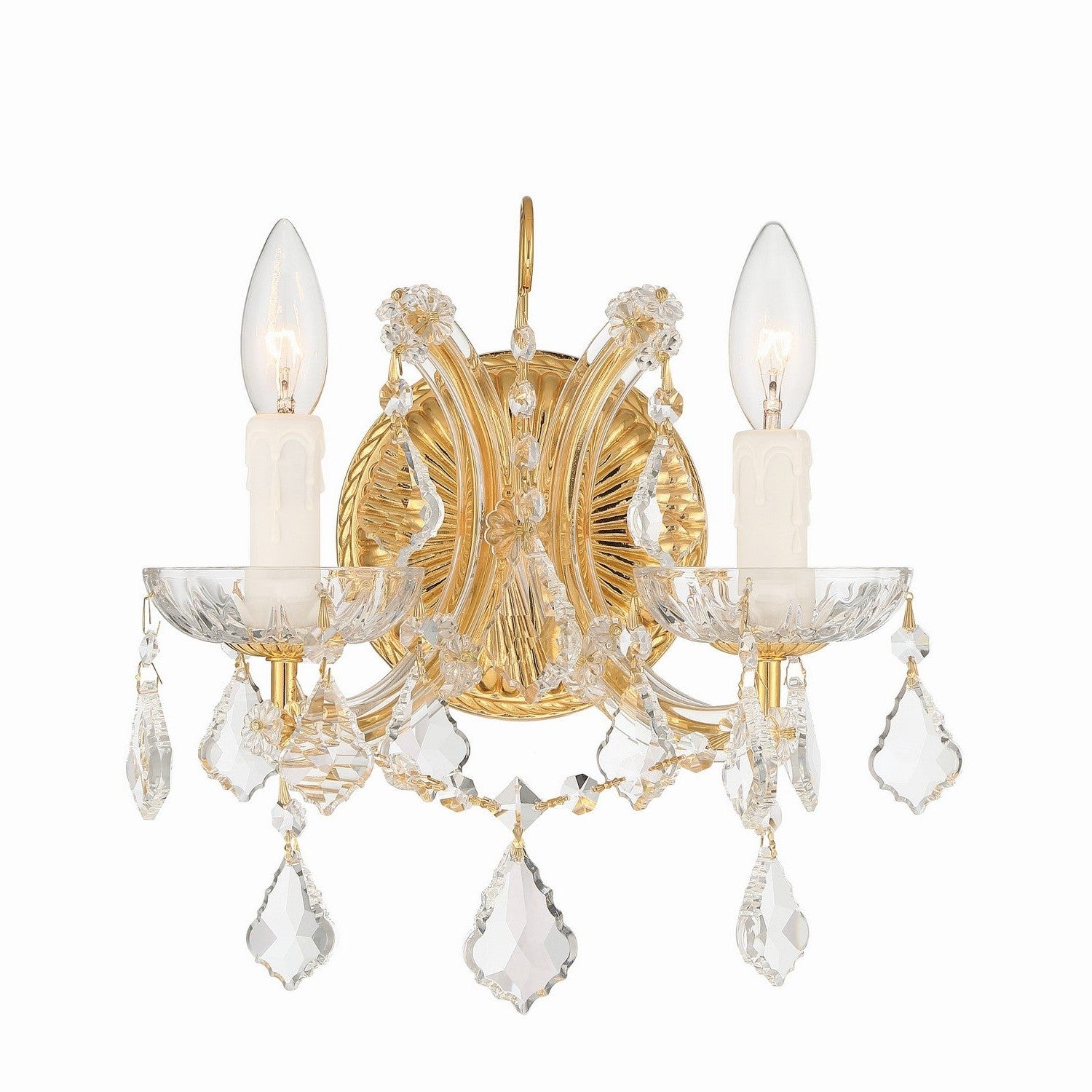 Crystorama - 4472-GD-CL-MWP - Two Light Wall Sconce - Maria Theresa - Gold