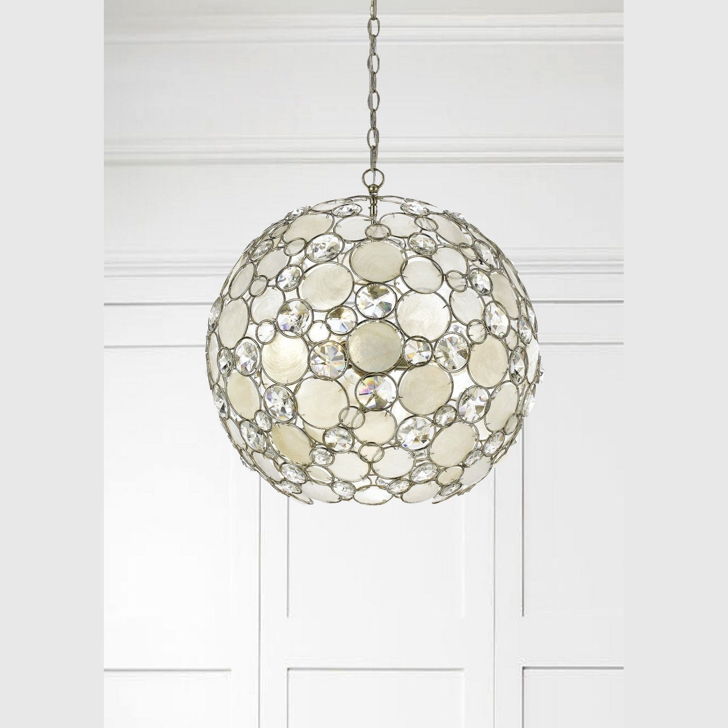 Crystorama - 529-SA - Six Light Chandelier - Palla - Antique Silver