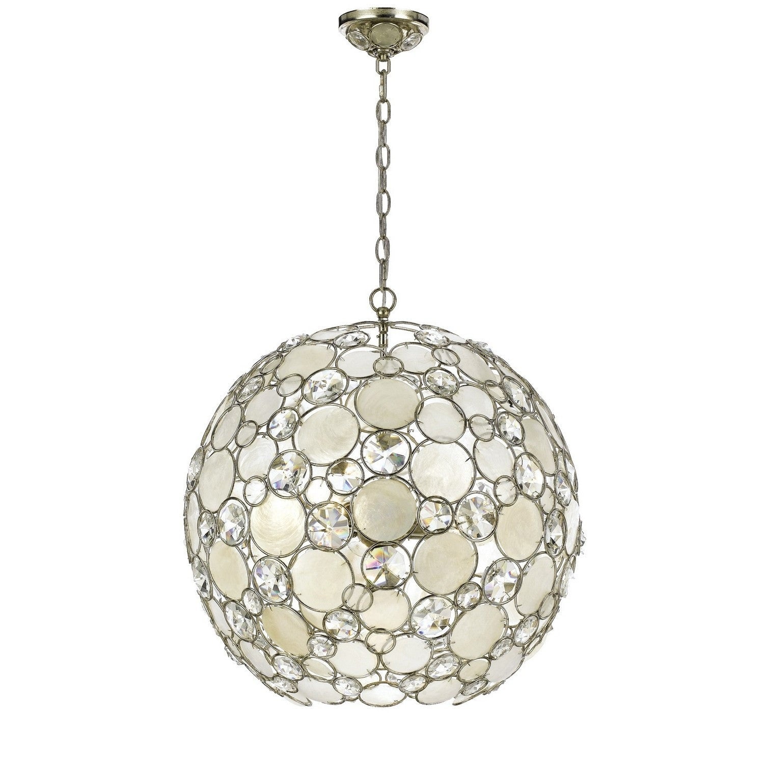 Crystorama - 529-SA - Six Light Chandelier - Palla - Antique Silver