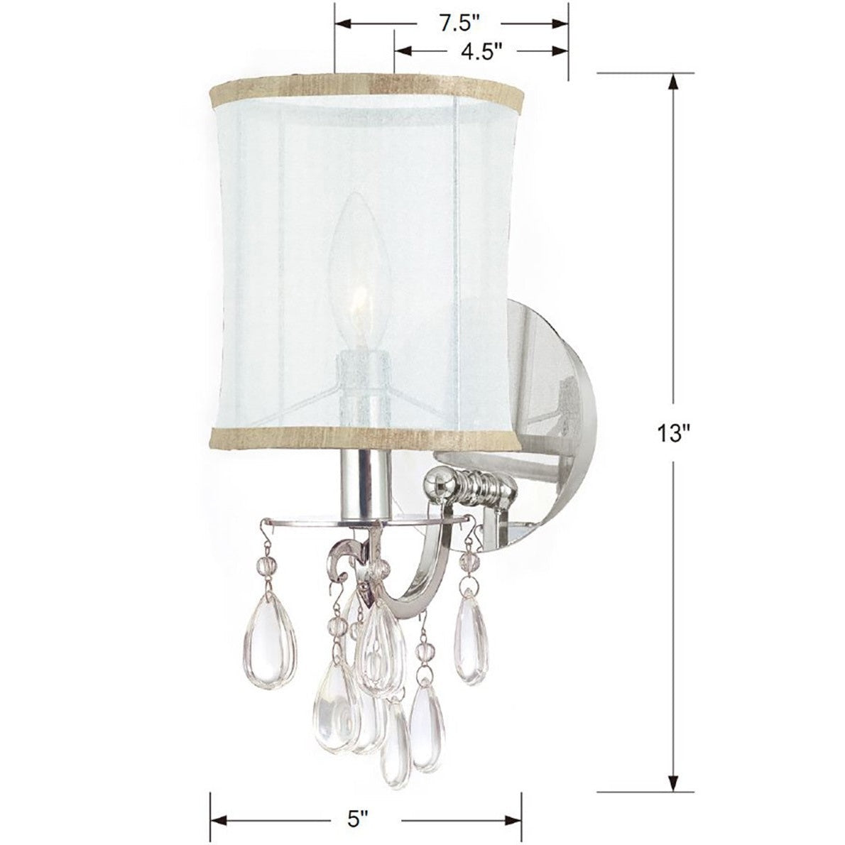 Crystorama - 5621-CH - One Light Wall Sconce - Hampton - Polished Chrome