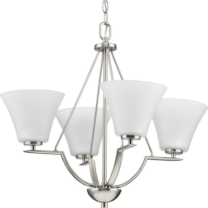 Progress Lighting - P4622-09 - Four Light Chandelier - Bravo - Brushed Nickel