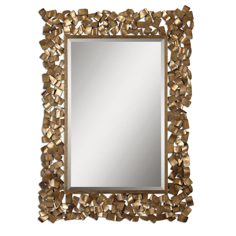 Uttermost - 12816 - Mirror - Capulin - Antiqued Gold Leaf w/Light Gray Glaze