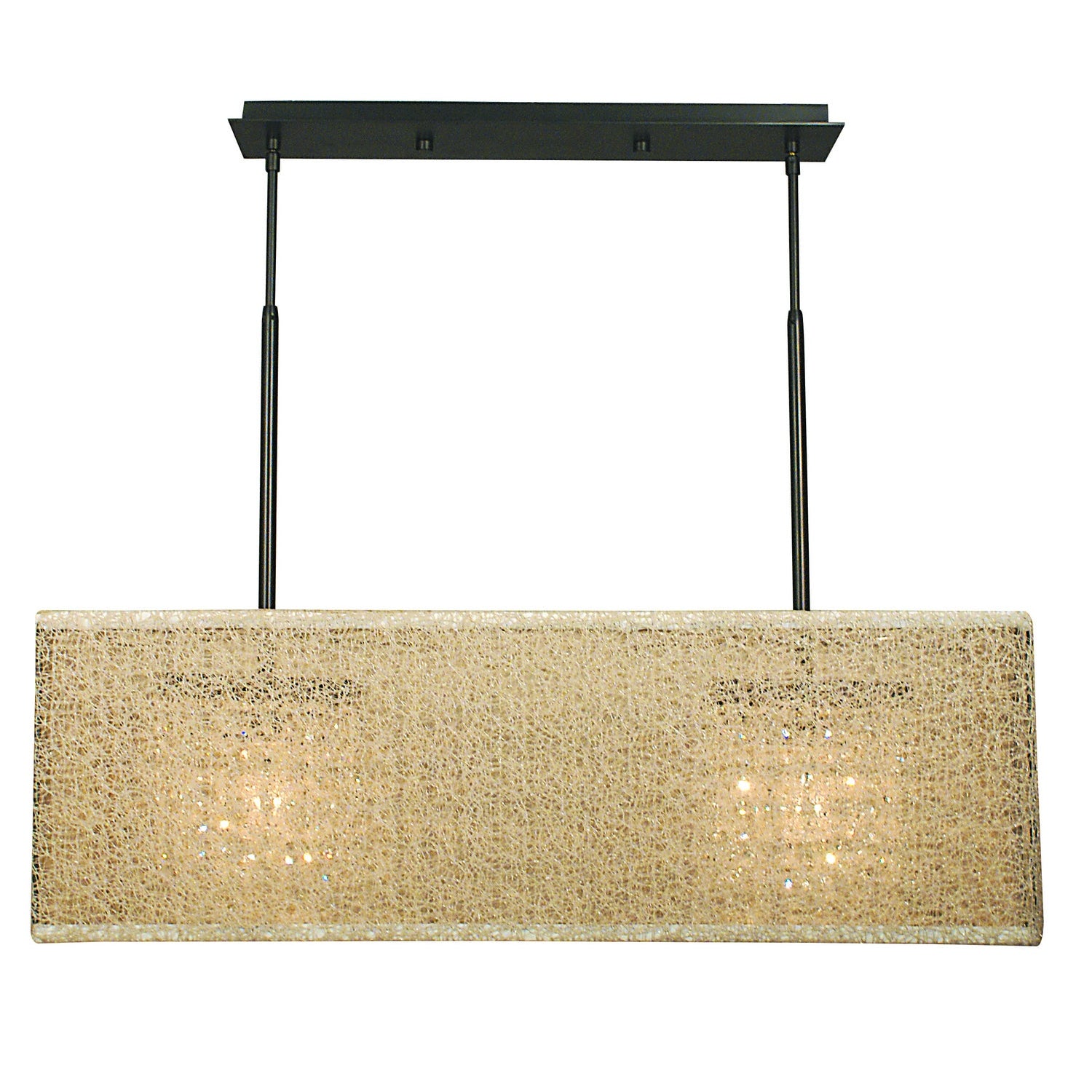 Framburg - 2332 MB/CM - Two Light Island Chandelier - Chloe - Mahogany Bronze w/Champagne Mesh Shade