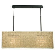 Framburg - 2332 MB/CM - Two Light Island Chandelier - Chloe - Mahogany Bronze w/Champagne Mesh Shade