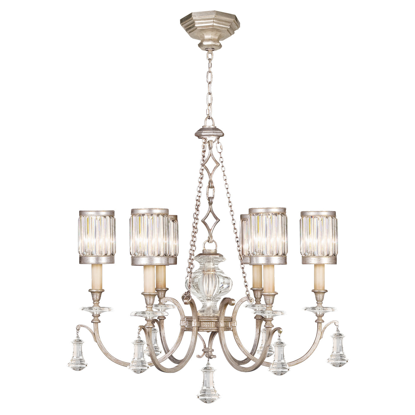 Fine Art Handcrafted Lighting - 584240-2ST - Six Light Chandelier - Eaton Place - Silver