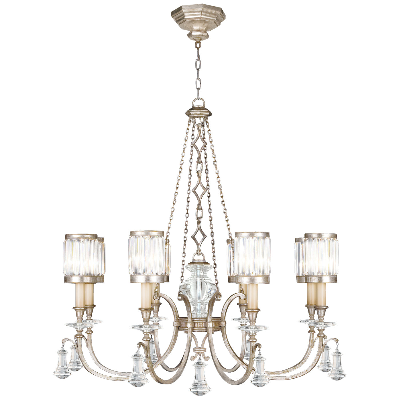 Fine Art Handcrafted Lighting - 585240-2ST - Eight Light Chandelier - Eaton Place - Silver