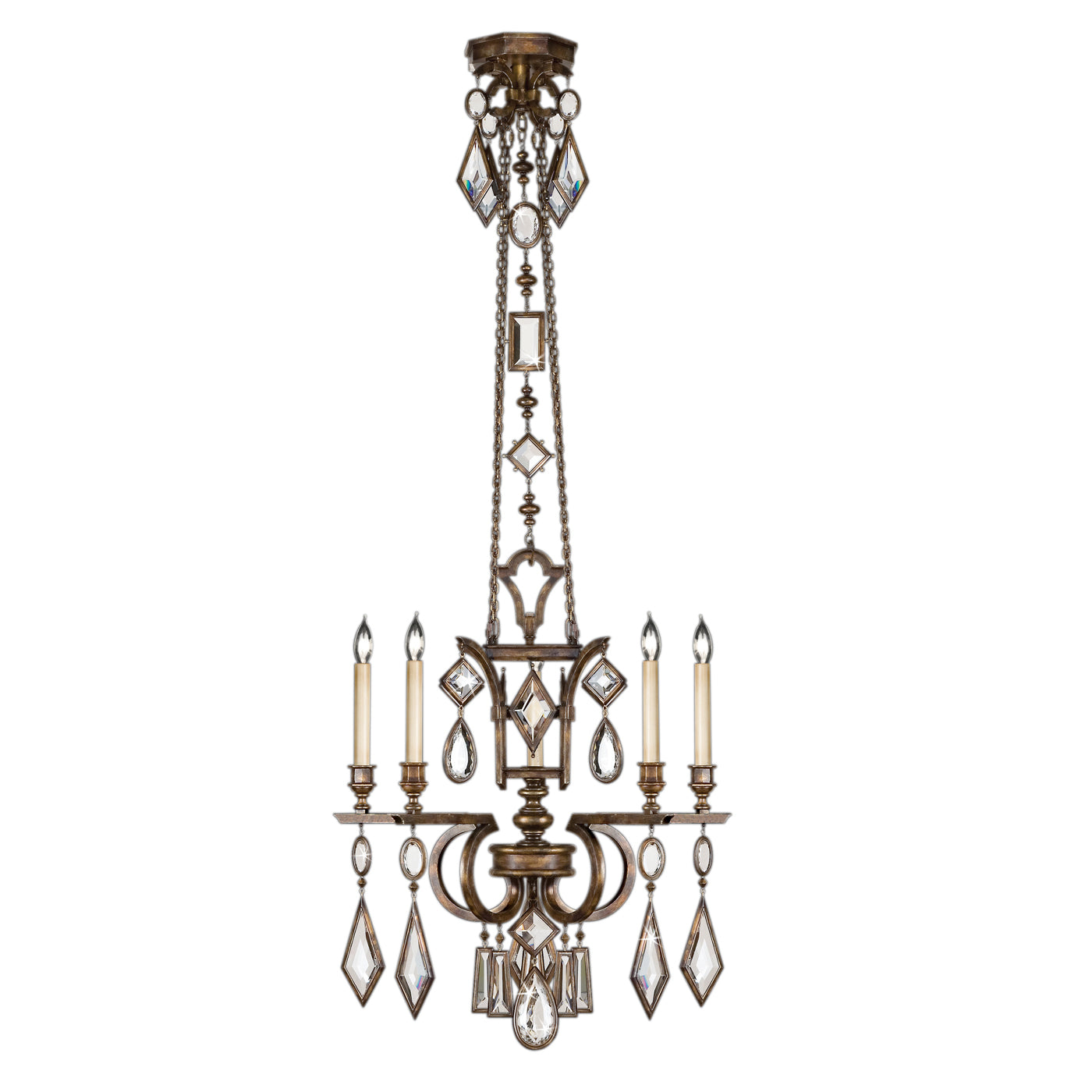 Fine Art Handcrafted Lighting - 708340-3ST - Five Light Chandelier - Encased Gems - Bronze