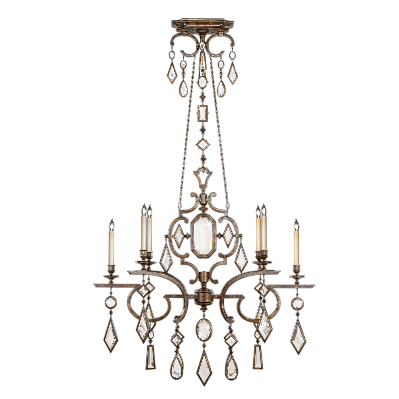 Fine Art Handcrafted Lighting - 708940-3ST - Six Light Chandelier - Encased Gems - Bronze