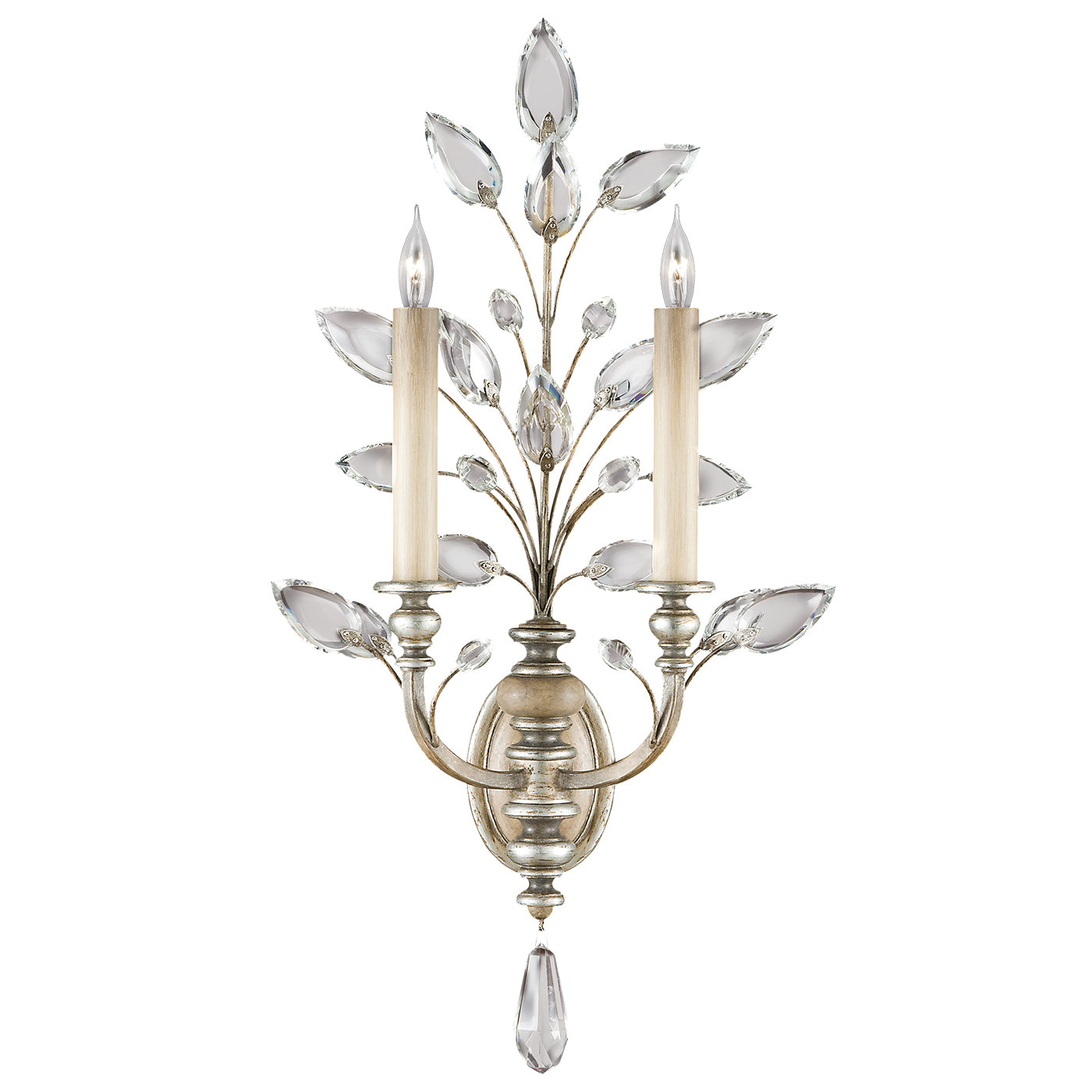 Fine Art Handcrafted Lighting - 759750ST - Two Light Wall Sconce - Crystal Laurel - Silver