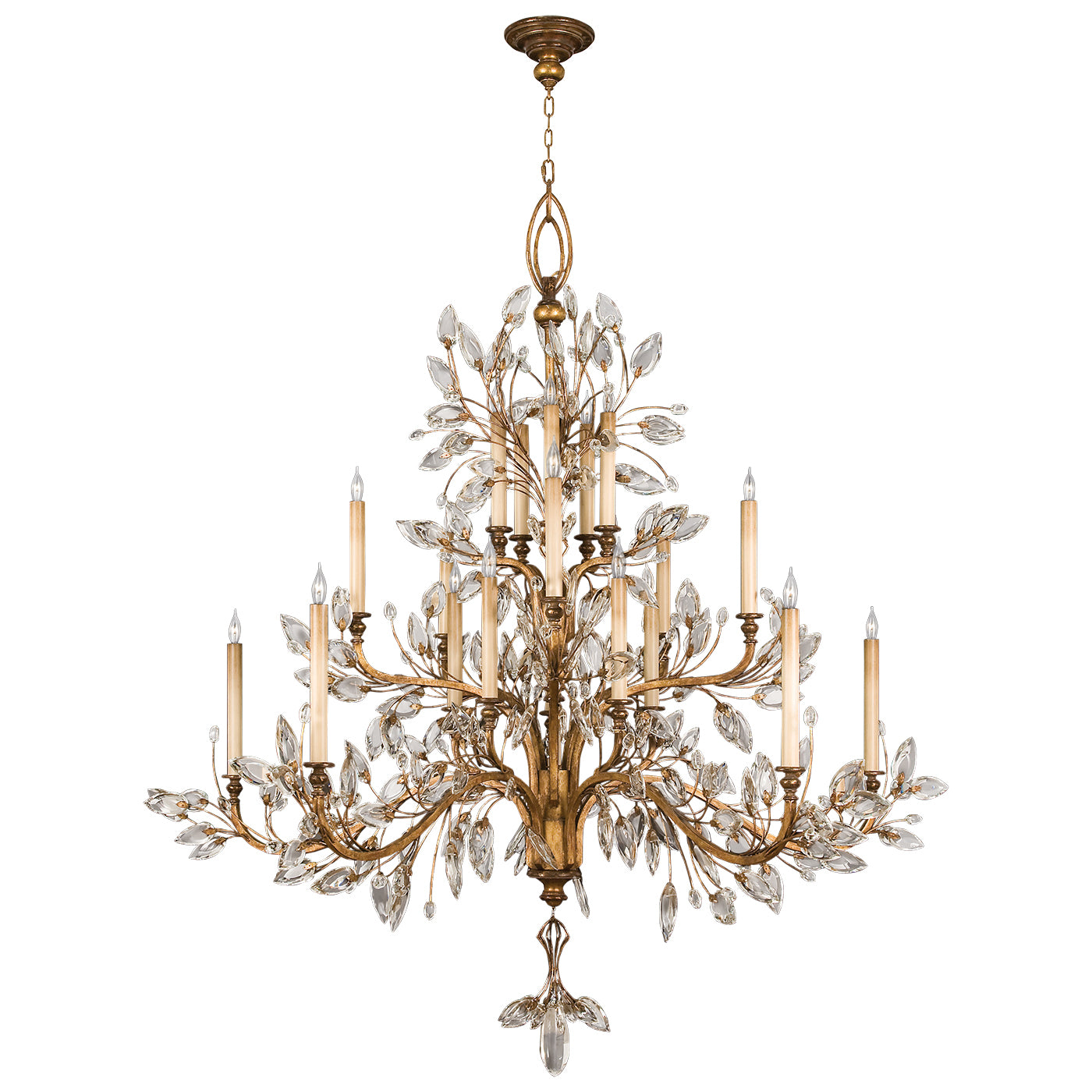 Fine Art Handcrafted Lighting - 774540ST - 20 Light Chandelier - Crystal Laurel - Gold