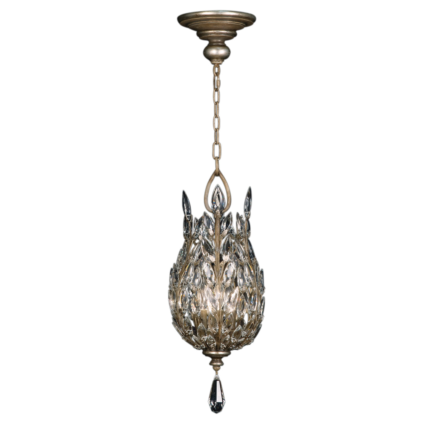 Fine Art Handcrafted Lighting - 804640ST - Three Light Lantern - Crystal Laurel - Silver