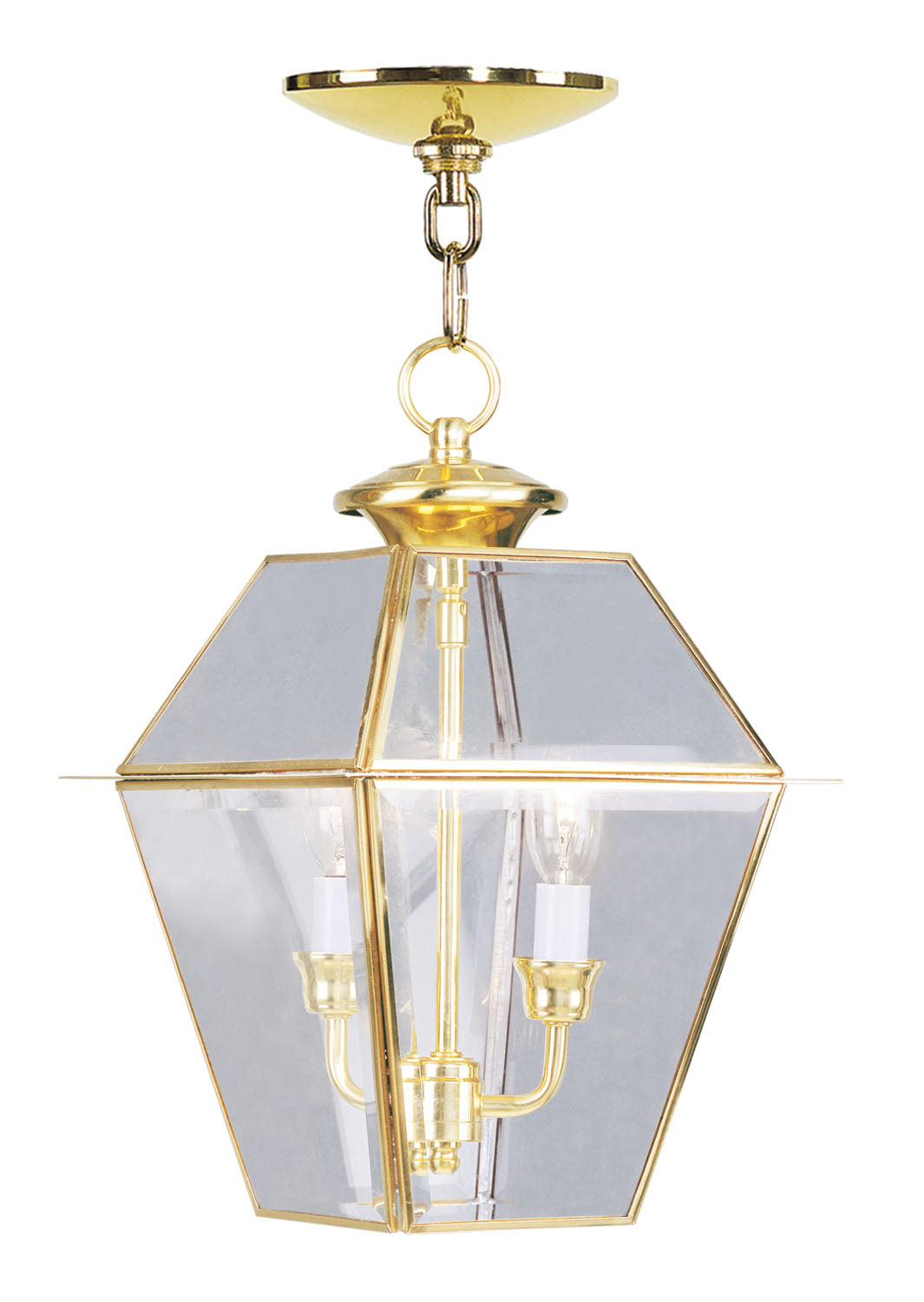 Livex Lighting - 2285-02 - Two Light Outdoor Pendant - Westover - Polished Brass
