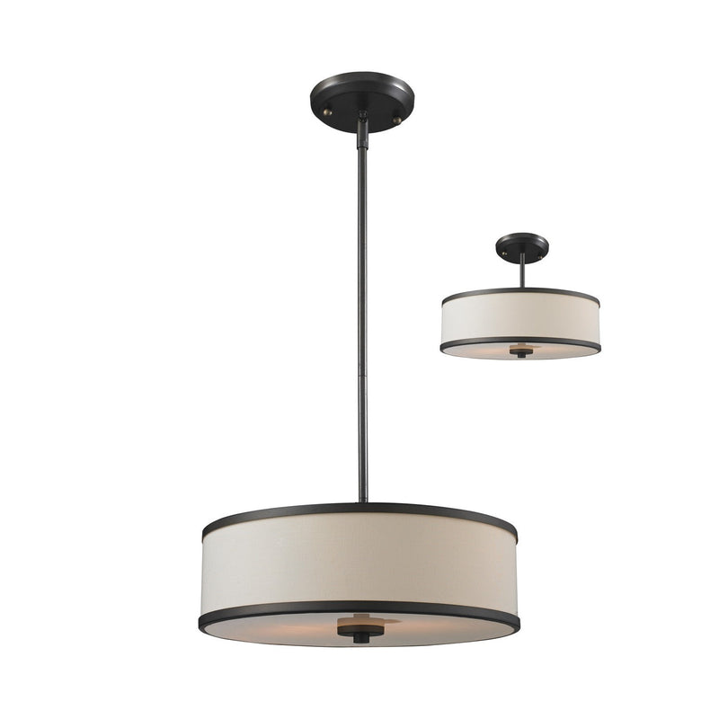 Z-Lite - 165-16 - Three Light Convertible Pendant - Cameo - Factory Bronze